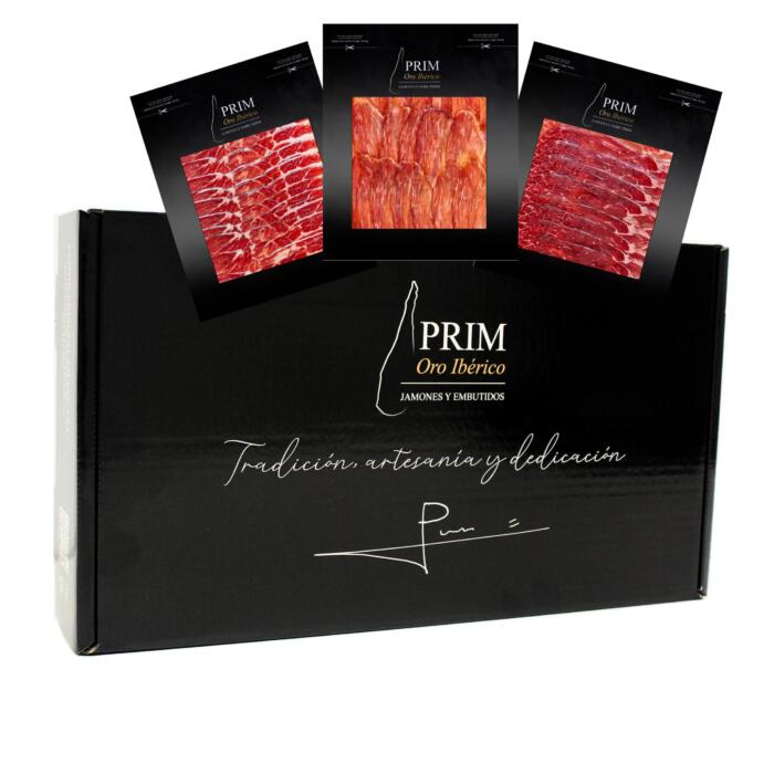 Pack de Loncheados Ibéricos de Jamón, Paleta y Lomo - Estuche Prim Lujo